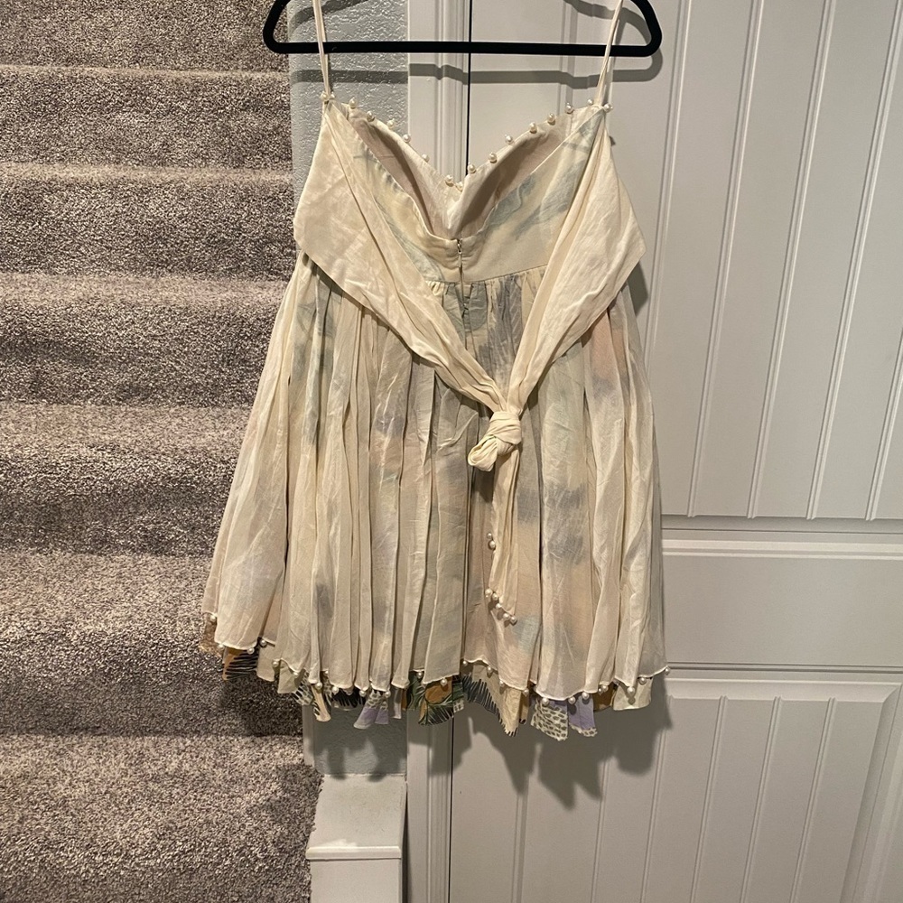 SHWETANGA IVORY COTTON STRAPLESS DRESS MILA - Picture 11 of 14